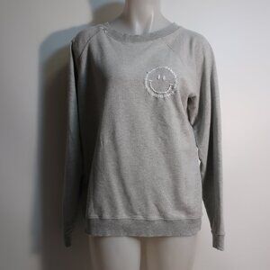 Womens I.S.M.B.S. I Stole My Boyfriends Gray Smiley Face Sweatshirt Top M/L